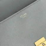 Celine Women Medium Nino Bag in Shiny Calfskin-White 117523GG2