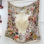 Dior Unisex Dior 4 Saisons Automne Soleil 90 Square Scarf Ecru Multicolor Silk Twill