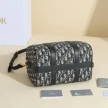 Dior Unisex Dior Groove 25 Bag Blue Dior Oblique Jacquard