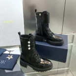 Dior Women D-Strike Ankle Boot Black Matte Calfskin and White Resin PearlsDior Women D-Strike Ankle Boot Black Matte Calfskin and White Resin Pearls