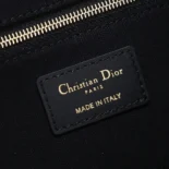 Dior Women Medium Dior Book Tote Latte and Black Dior Zodiac Embroidery with Black Calfskin