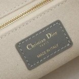 Dior Women Small Dior Book Tote Gray Dior Oblique Embroidery and Calfskin