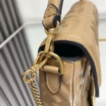 Fendi Women Baguette Mini Dove Gray Nappa Leather Bag with FF Motif