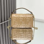 Fendi Women Baguette Mini Dove Gray Nappa Leather Bag with FF Motif