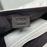 Fendi Women Baguette Mini White Nappa Leather Bag with FF Motif