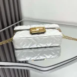Fendi Women Baguette Mini White Nappa Leather Bag with FF Motif