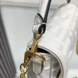 Fendi Women Baguette Mini White Nappa Leather Bag with FF MotifFendi Women Baguette Mini White Nappa Leather Bag with FF Motif