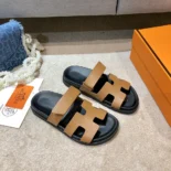 Hermes Unisex Chypre Sandal-Brown H222299ZvA3360