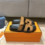 Hermes Unisex Chypre Sandal-Brown H222299ZvA3360