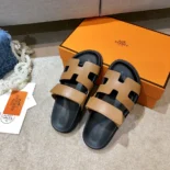 Hermes Unisex Chypre Sandal-Brown H222299ZvA3360