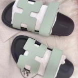 Hermes Unisex Chypre Sandal-Light Green H231295ZvDF350