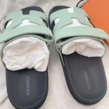 Hermes Unisex Chypre Sandal-Light Green H231295ZvDF350