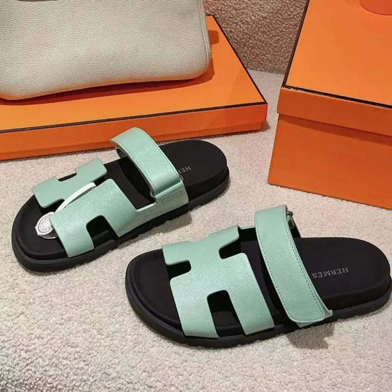 Hermes Unisex Chypre Sandal-Light Green H231295ZvDF350