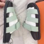 Hermes Unisex Chypre Sandal-Light Green H231295ZvDF350