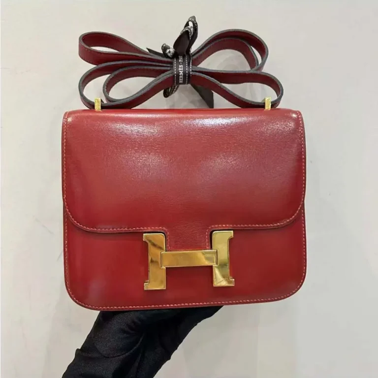 Hermes Women Constance 24 Bag Box Leather-RedGold