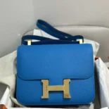 Hermes Women Constance 24 Bag Epsom Leather-Blue/Gold