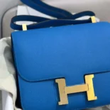 Hermes Women Constance 24 Bag Epsom Leather-Blue/Gold
