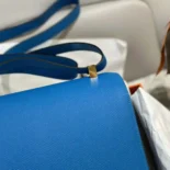 Hermes Women Constance 24 Bag Epsom Leather-Blue/Gold