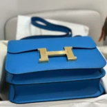 Hermes Women Constance 24 Bag Epsom Leather-Blue/Gold