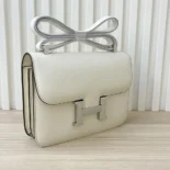 Hermes Women Constance 24 Bag Epsom Leather-White/Silver