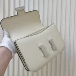 Hermes Women Constance 24 Bag Epsom Leather-White/Silver