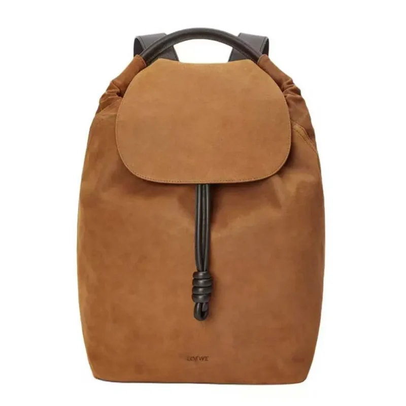 Loewe Unisex Flamenco Backpack in Pressed Suede 0011083391