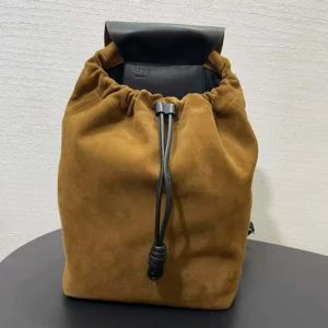Loewe Unisex Flamenco Backpack in Pressed Suede 0011083391