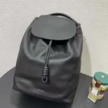 Loewe Unisex Flamenco Backpack in Shiny Supple Calfskin-Black