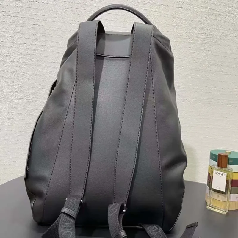 Loewe Unisex Flamenco Backpack in Shiny Supple Calfskin-Black