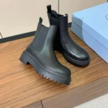 Prada Men Leather Chelsea Boots-Black 1T744N