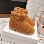 Prada Women Shearling Booties-Brown 1T711NMPD