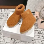 Prada Women Shearling Booties-Brown 1T711NMPD