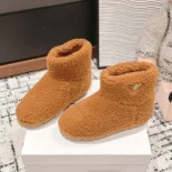 Prada Women Shearling Booties-Brown 1T711NMPD