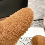 Prada Women Shearling Booties-Brown 1T711NMPD