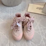 Alexander Mcqueen Unisex Crackled Leather Flexion Sneaker in Pink