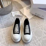Alexander Mcqueen Unisex Tread Slick Lace Up in Black/White