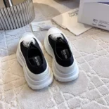 Alexander Mcqueen Unisex Tread Slick Lace Up in Black/White