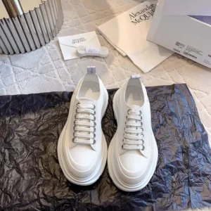 Alexander Mcqueen Unisex Tread Slick Lace Up in White