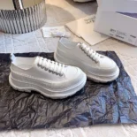 Alexander Mcqueen Unisex Tread Slick Lace Up in White
