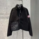 Canada Goose Women Beige Simcoe Fleece Jacket-Black