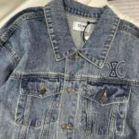 Celine Men Trucker Jacket in Dark Union Wash Denim RV02E930F