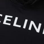 Celine Women Loose Hoodie in Cotton Fleece-Black 2Y321670Q