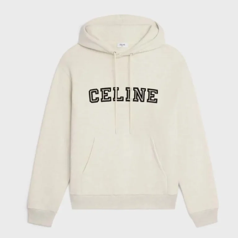 Loose Hoodie in Cotton Fleece-White