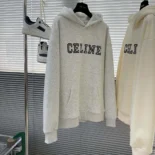 Loose Hoodie in Cotton Fleece-White