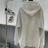 Loose Hoodie in Cotton Fleece-White