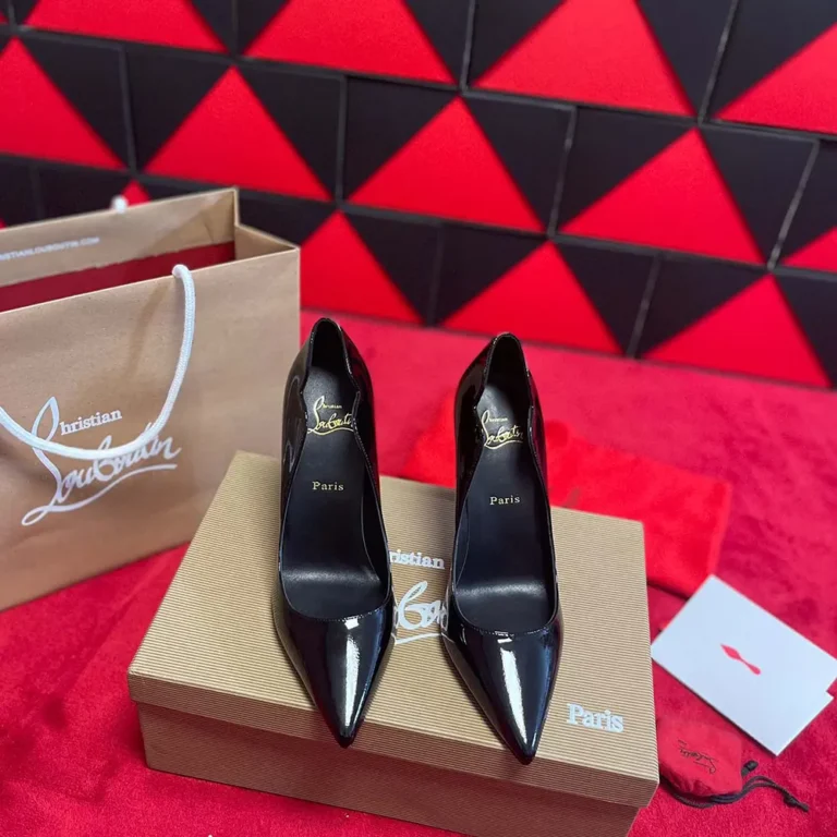 Christian Louboutin Women Hot Chick 100 mm Pumps Patent Calf Leather Black