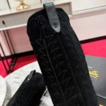 Christian Louboutin Women Santia Botta 85 mm Boots Calf leather and Veau Velours-Black