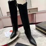 Christian Louboutin Women Santia Botta 85 mm Boots Calf leather and Veau Velours-Black