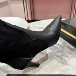 Christian Louboutin Women Santia Botta 85 mm Boots Calf leather and Veau Velours-Black