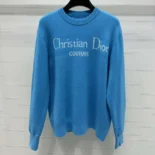 Dior Women Christian Dior Couture Sweater Blue Wool Blend